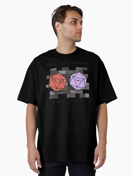 20 Sided Dice Roll Natural D20 Oversized T-Shirt
