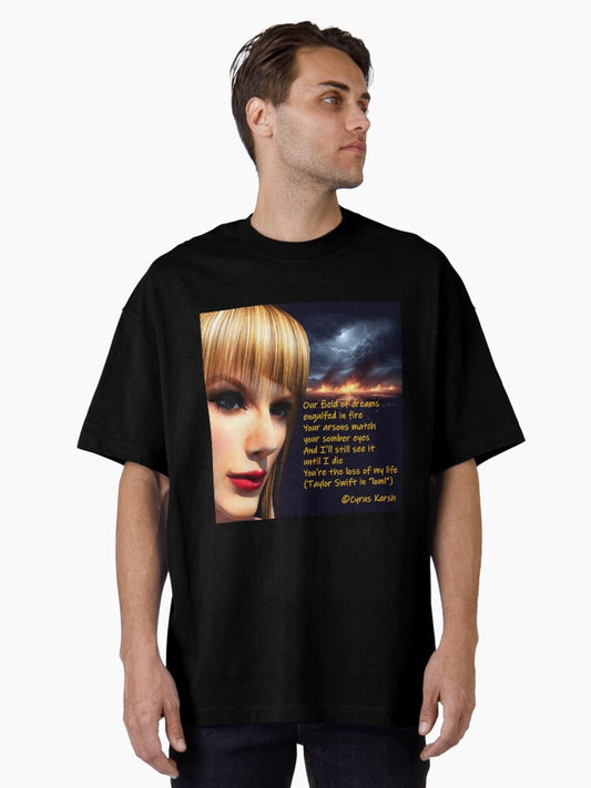 A Painting Illustrating Taylor Swift's "loml" Song Oversized T-Shirt
