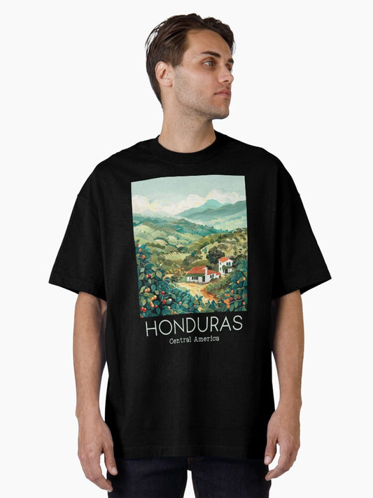 A Vintage Travel Illustration of Honduras - Central America Oversized T-Shirt