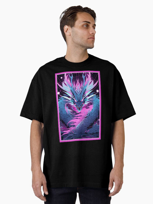 Magical Dragon Art | Fantasy Art | Anime Manga Design Style Oversized T-Shirt Style001