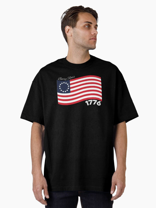 4th July American Betsy Ross USA Independence Day Oversized T-Shirt