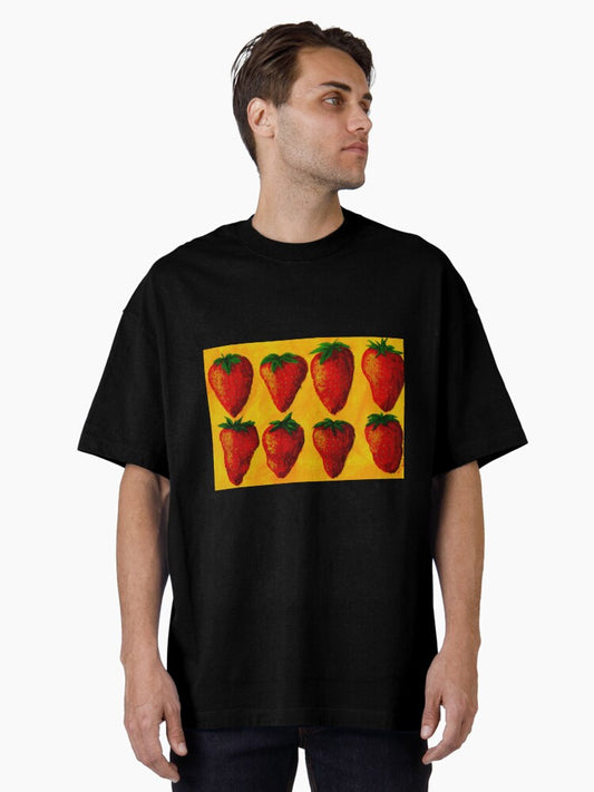 "Strawberry Fields" original pop art painting Oversized T-Shirt