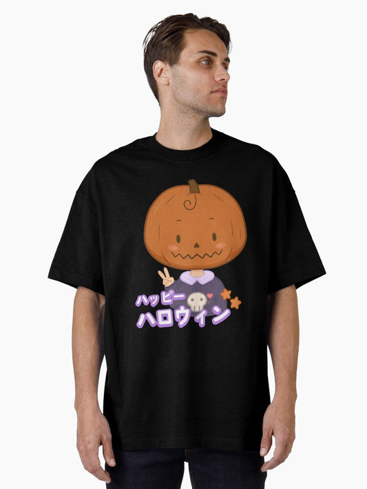 "Happy Halloween" cute pumpkin kid Oversized T-Shirt