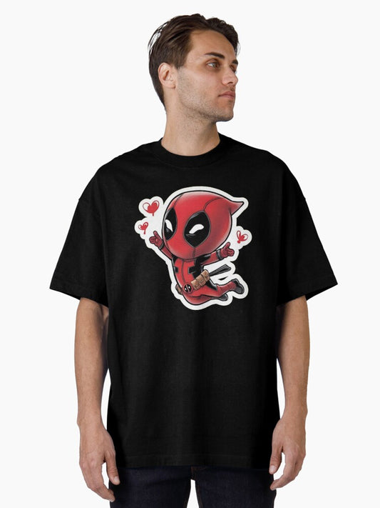 A red superhero Oversized T-Shirt