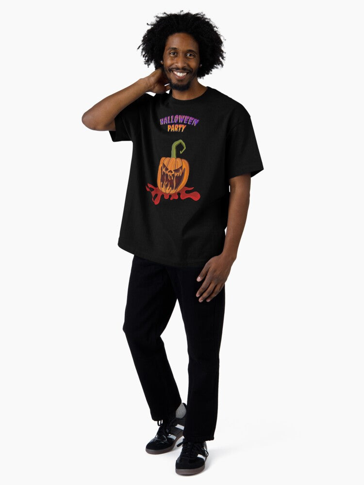 A scary Halloween Pumpkin Oversized T-Shirt