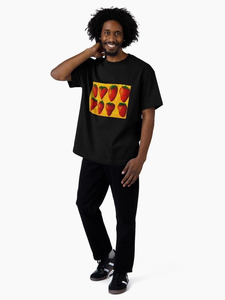"Strawberry Fields" original pop art painting Oversized T-Shirt