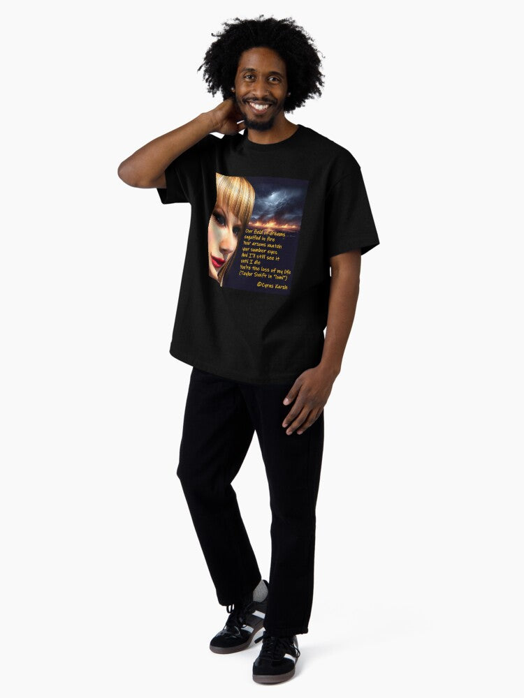 A Painting Illustrating Taylor Swift's "loml" Song Oversized T-Shirt
