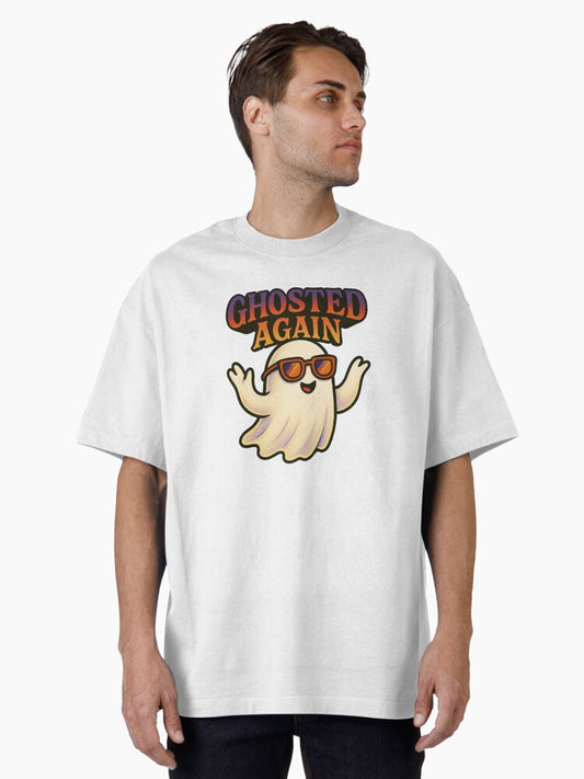 "Ghosted Again" Cute Kawaii Retro Ghost Oversized T-Shirt