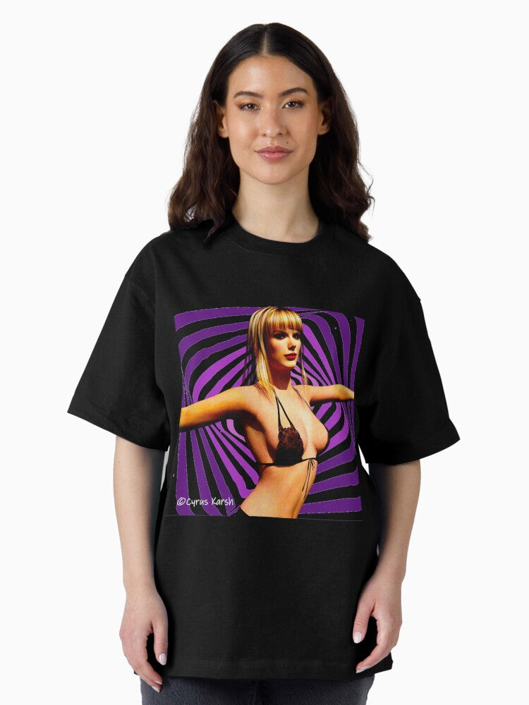 A Painting of Taylor Swift Illustrating Her Song "Death By A Thousand Cuts" Oversized T-Shirt