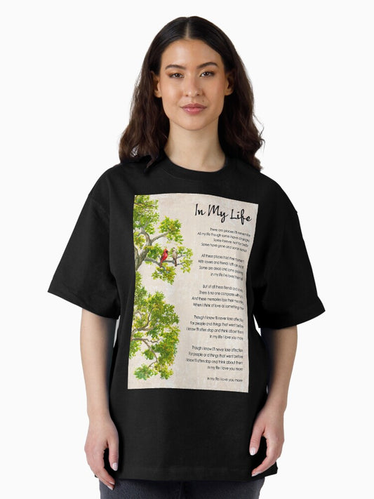 In My Life Lyrics Poster, The Beatles Song Lyrics Poster, Song Poster, Song Lyrics Print, Lyrics Wall Art, vintage music poster, music gifts Oversized T-Shirt Style001