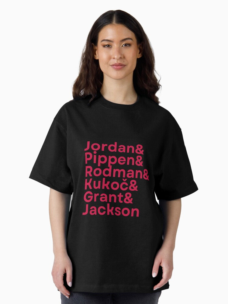 90's Bulls Dynasty Ampersand (white on red) Oversized T-Shirt