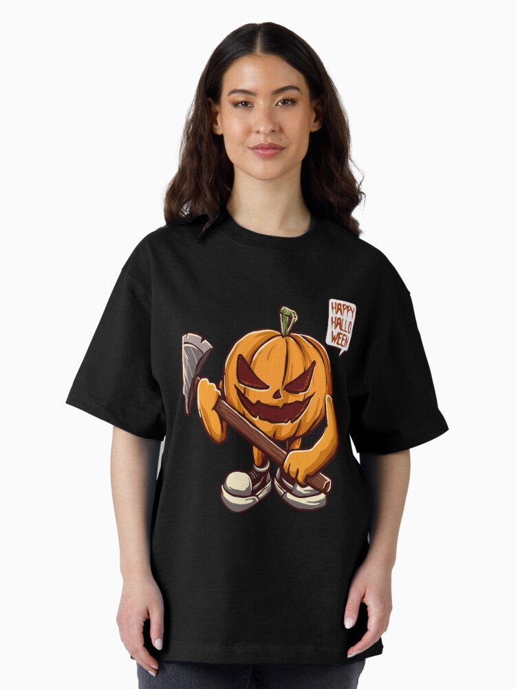 A pumpkin character hold a weapon Oversized T-Shirt