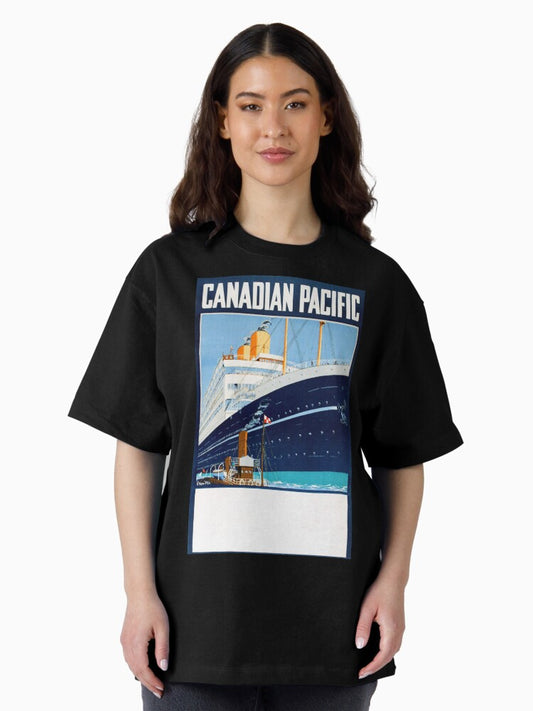 1920 Canadian Pacific Travel Poster Oversized T-Shirt