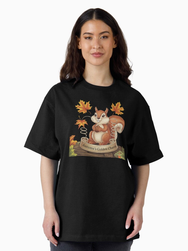 ,Autumn's golden charm, Funny Gifts for Autumn Oversized T-Shirt