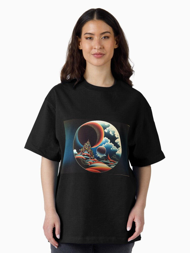 1970s surreal scifi graphic Oversized T-Shirt