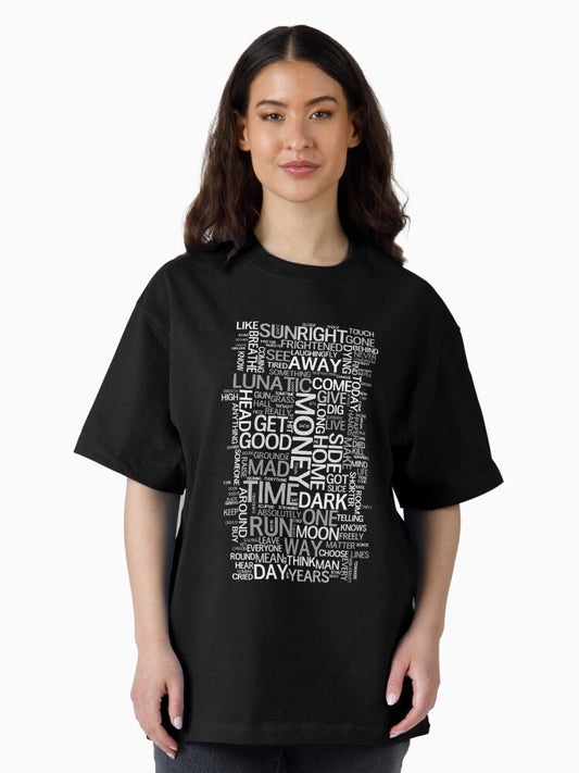 Dark Side of the Moon word cloud Oversized T-Shirt