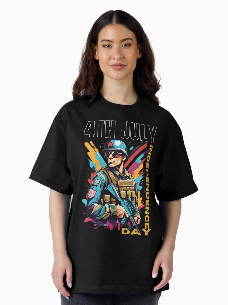 4th July Independence Day (USA) Soldier Oversized T-Shirt