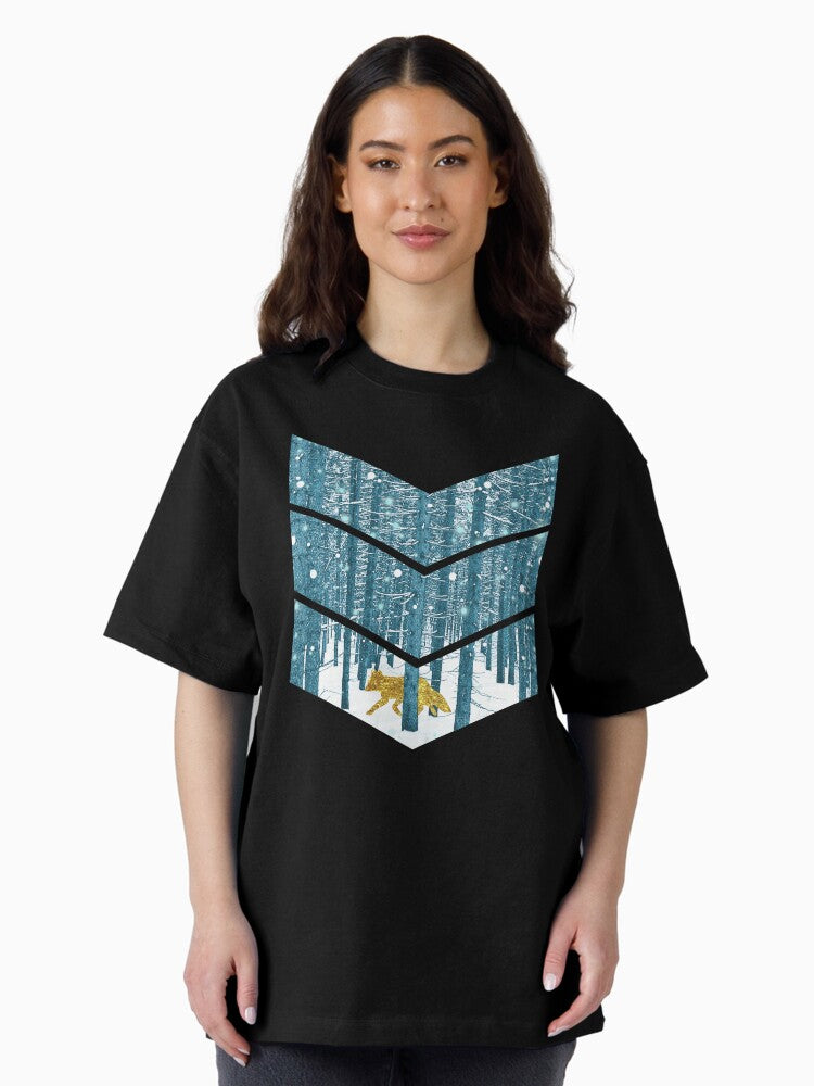 A Golden Fox In The Wild Oversized T-Shirt