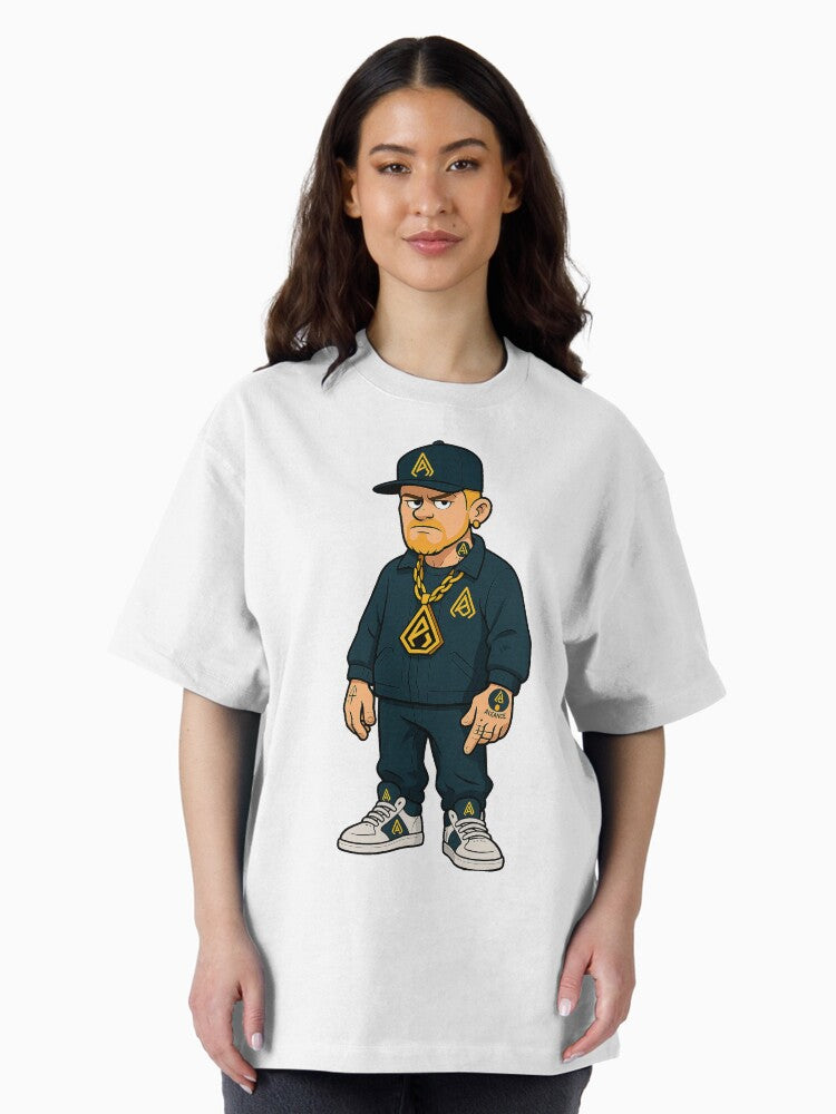 90s urban rapper with tattoos Oversized T-Shirt