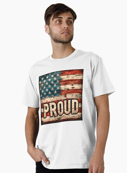A rustic-style rendition of the US flag Premium T-Shirt