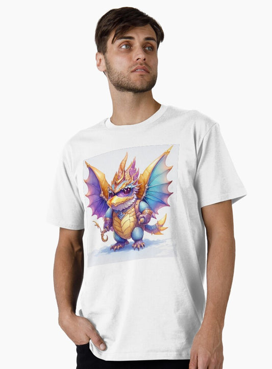 A time-traveling dragon reveals future secrets, connecting past and present. Premium T-Shirt