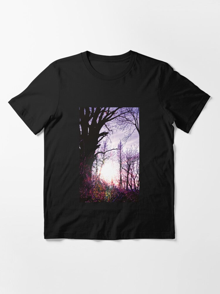 A sunset behind the ancient tree Essential T-Shirt