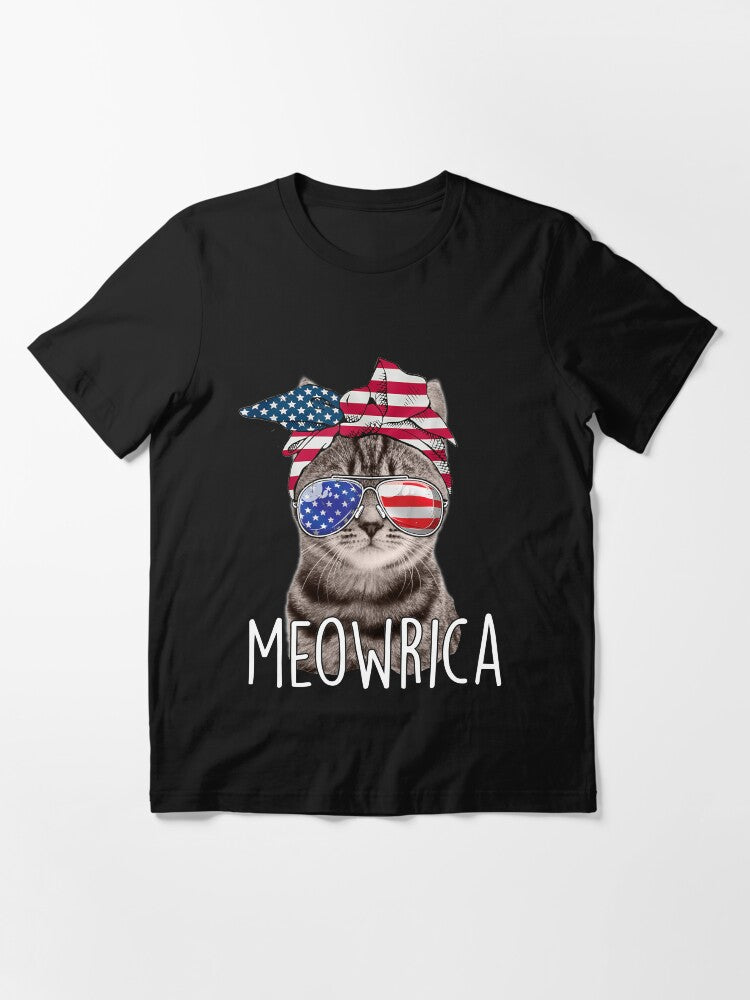 4th of July Funny Cat Meowica Essential T-Shirt