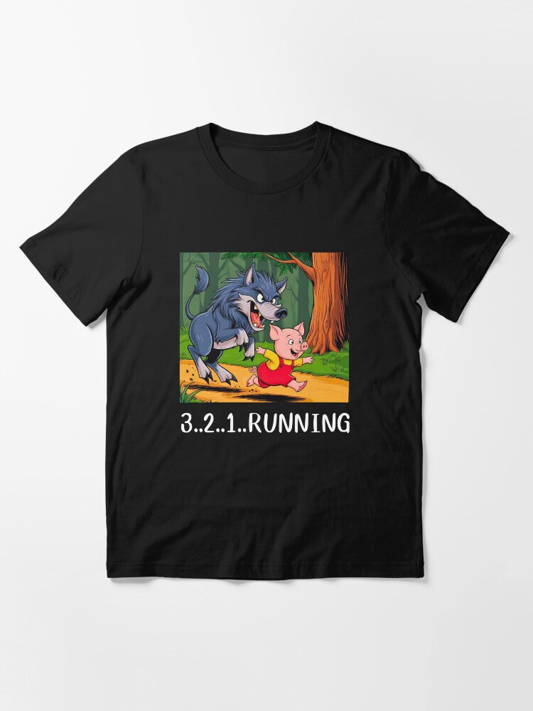 a pig playfully running funny vtg. T-shirt Essential T-Shirt