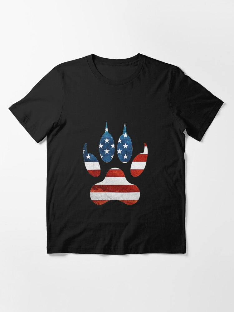 4th of july tiger foot print american flag usa Essential T-Shirt