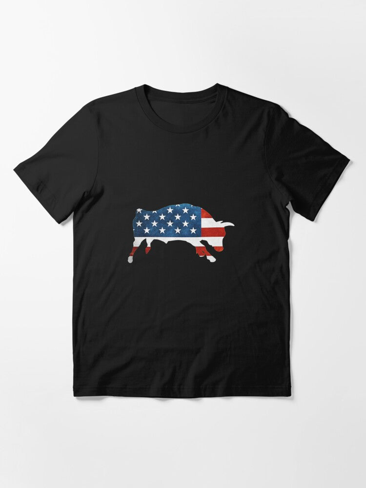 4th of july bull american flag usa Essential T-Shirt