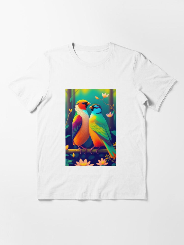 A couple of a colorful birds in spring forest. Essential T-Shirt