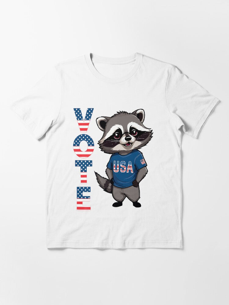 4th July Funny Proud American Raccoon US Flag Vote Next President Of The US Essential T-Shirt