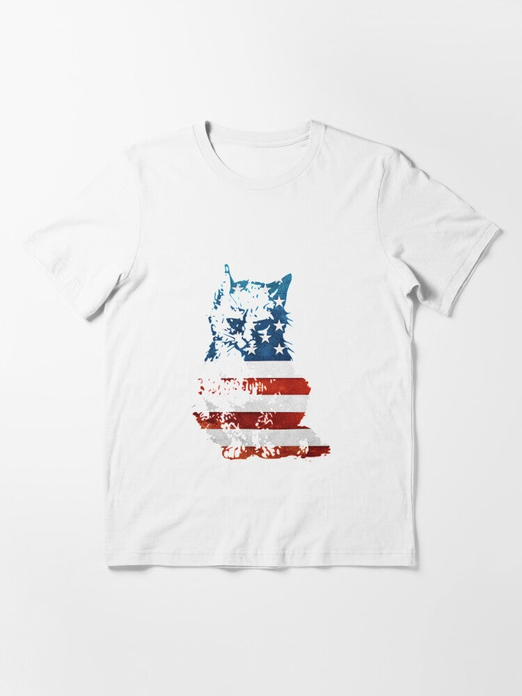 4th of july cat american flag usa Essential T-Shirt Style001