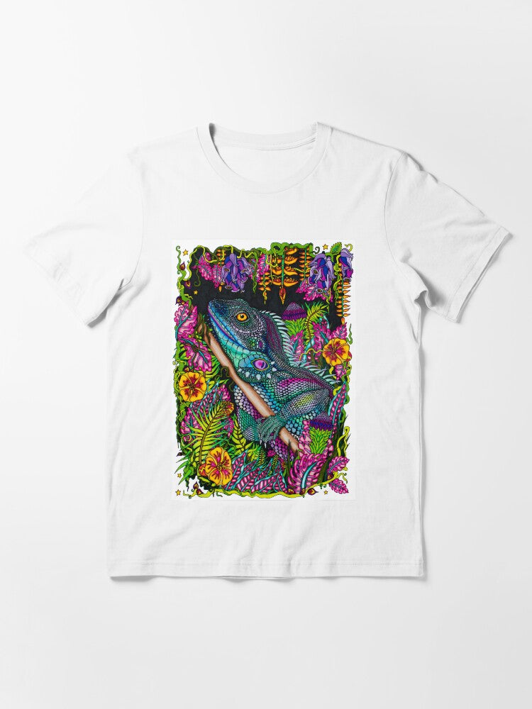'Lizard Life' Colourful Iguana In The Jungle Essential T-Shirt