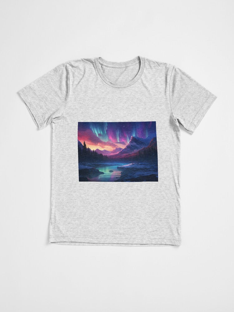 A landscape with mountains and a river Tri-blend T-Shirt