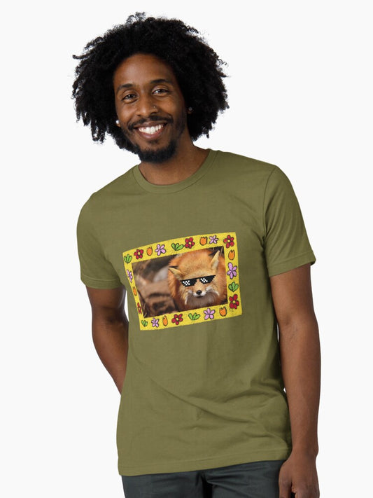 A Cute Fox Wearing Sunglasses. Funny Fox Lover Gift Tri-blend T-Shirt